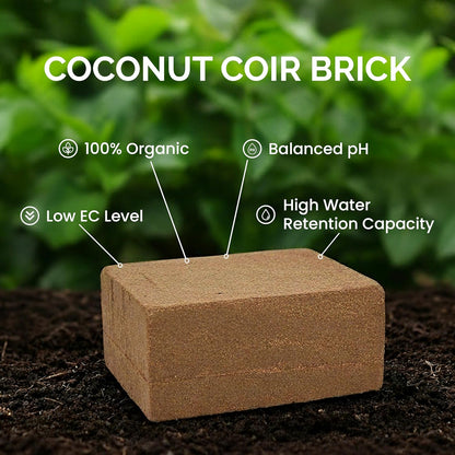 Coco Coir Brick(11lbs) - Premium Organic Coco Peat Brick for Garden Soil & Potting Mixes-Coconut Fiber Substrate Mixes with Potting Soil for Indoor Plants & Outdoor Plants -19 Gallons