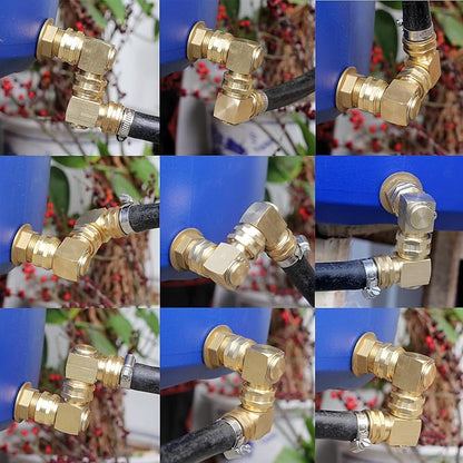 Garden Hose Swivel elbow Connector 90 Degree Solid Brass Pipe Fittings Hose Kink Protector (4 Pack)