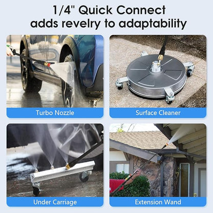 Pressure Cleaner 5000 PSI 2.8 GPM High Power Cleaners with 33ft Pressure Hose, 4 Nozzle and Foam Cannon, for Home, Cars, Fences, Patio (Blue)