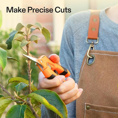 VIVOSUN 12-Pack 6.5 Inch Gardening Scissors Hand Pruner Pruning Shear with Straight Stainless Steel Blades Orange