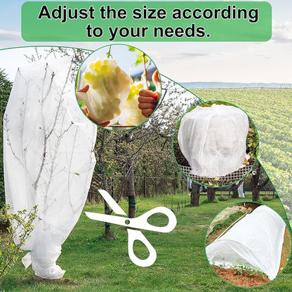 YDSL Plant Covers Freeze Protection 10FT×50FT, 1.06 oz/yd² Floating Row Covers for Garden Beds Pest/Sun Protection, Frost Cloths for Outdoor Plants for Vegetables Flowers Fruits Winter Protection