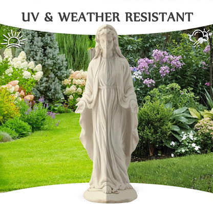 Virgin Mary Outdoor Statue, 29.4" H Blessed Mother Mary Religious Garden Statue, Large Statue of Our Lady Mary for Patio Yard Home Decor