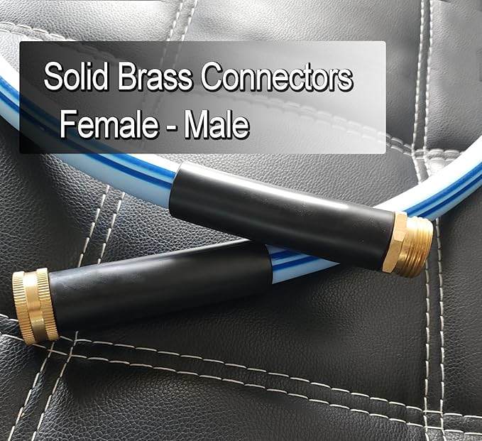 Atlantic Heavy Duty Garden Hose 5 ft x 5/8 Inch Blue Color, Short Connection Leader Hose with Male-Female Connectors (5 Feet Female to Male)