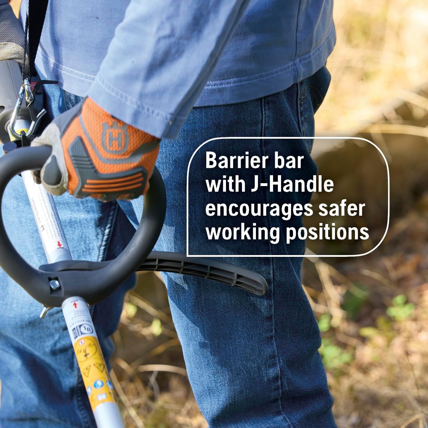 Husqvarna 122RJ Brushcutter, Multi-Purpose Gas Brush Cutter Tool with String Trimmer Head and Grass Blade, Includes Adjustable Harness for Additional Support, 970732503