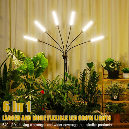 LED Grow Lights for Indoor Plants Full Spectrum, 540 LEDs Plant Lights for Indoor Growing with 58" Adjustable Stand, Plant Grow Lights with Auto 3/6/9/12/15/18H Timer for Indoor Tall Plants.