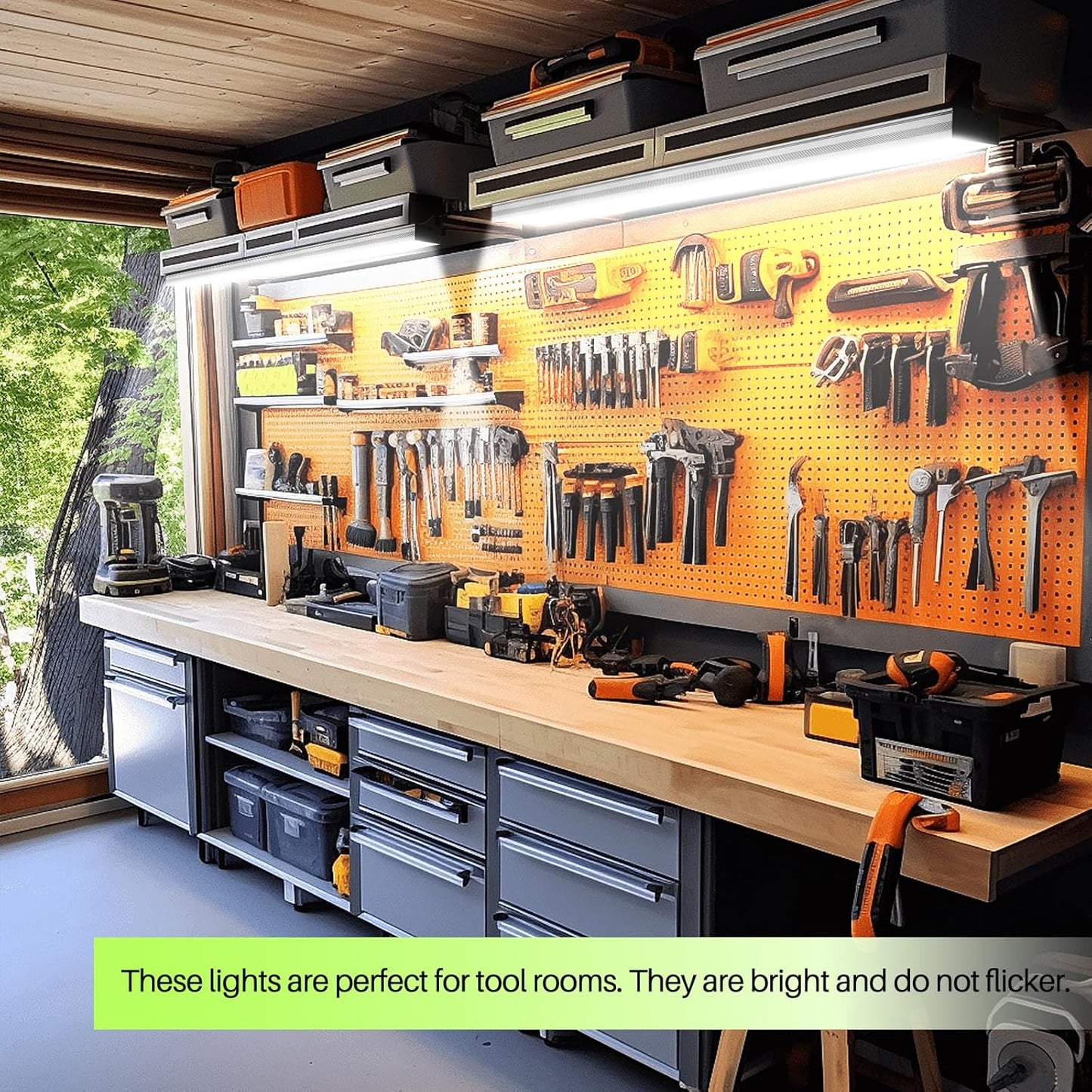 4FT LED Shop Light, 50W, 6000LM, 5000K Daylight, Linkable 4 Foot LED Light Fixture for Garage, 48 Inch Linear LED Light for Workshop, Utility Shop Lights, Suspended & Flush Mount, 6 Pack