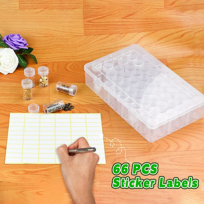60-Slots Seed Storage Organizer Box with Label Stickers, Seed Storage Container for Flower Plants, Seeds & Bulbs, Flower, Vegetable, Clover and Basil Seeds, Gardening Supplies & Organizer