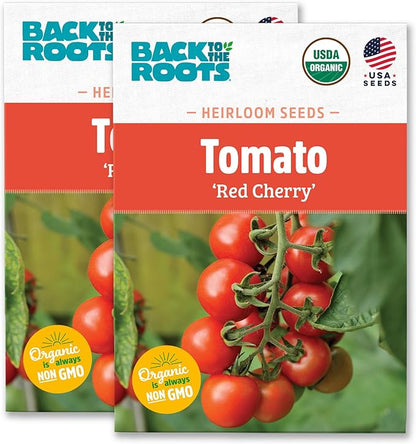 Back to The Roots 100% Organic Heirloom Seeds - Cherry Tomato Value Pack (200mg Total)