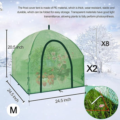24.5″ *24.5″ *20.5″ Winter Plant Warm Covers - Raised Bed Cover, Warm Tent Freeze Protection Humidity Domes for Germination, Seedling Propagation Protecting Plants from Animals 2PCS
