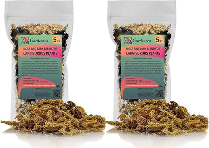 Premium Sphagnum Moss, Perlite and New Zealand Pine Bark Blend for Carnivorous Plants - 10 Quart - Perfect for Venus Fly Traps, Pitcher Plants, Sarracenia, Butterworts, and Sundews by GARDENERA