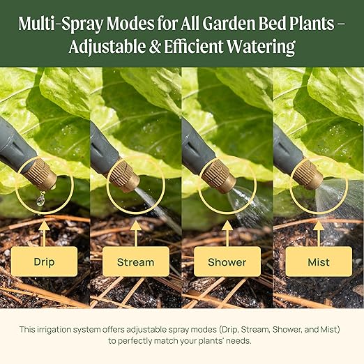 Vego Garden Irrigation Kit - Drip Irrigation System for Raised Garden Beds, Efficient Watering Solution for Vegetables, Flowers, and Plants, Easy DIY Installation (Small)