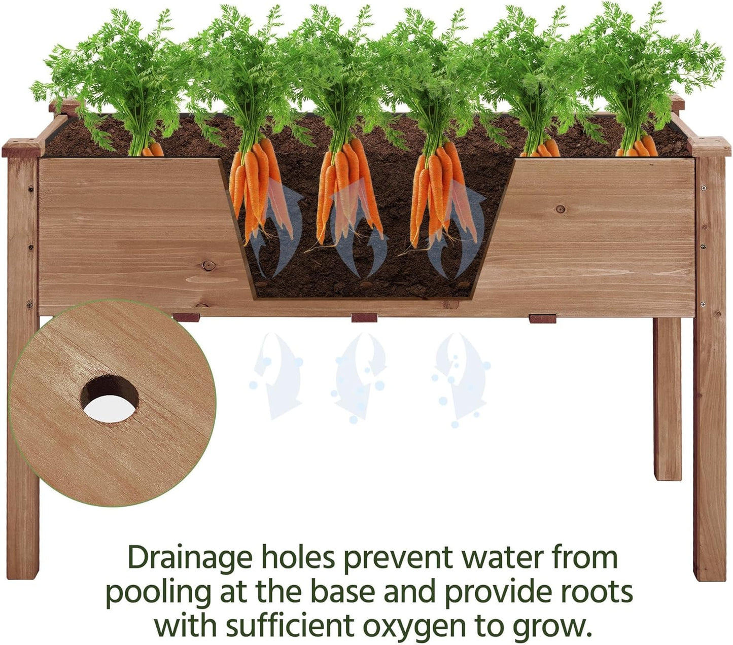 Yaheetech 2pcs Raised Garden Bed 48x24x30in Elevated Wooden Horticulture Planter Box with Legs Standing Growing Bed for Gardening/Backyard/Patio/Balcony, Dark Brown