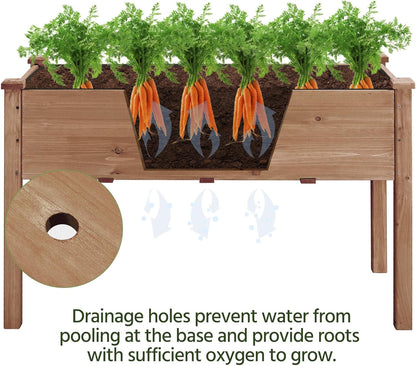 Yaheetech 2pcs Raised Garden Bed 48x24x30in Elevated Wooden Horticulture Planter Box with Legs Standing Growing Bed for Gardening/Backyard/Patio/Balcony, Dark Brown