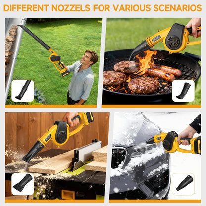 Small Leaf Blower Cordless with 2 Batteries and Fast Charger, 3 Speed Modes, 210 MPH Battery Powered Blower with 3 Nozzles, Lightweight Electric Leaf Blowers for Lawn Care, Blowing Leaves, Car Drying