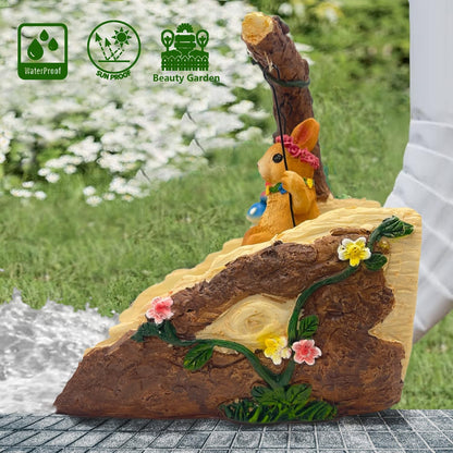 Rabbit On The Swing Gutter Downspout Extension Decoration,Rain Downspout Diverter Garden Statue,Decorative Gutter Extension,Downspout Splash Block,Animal Resin Statue Outdoor Décor