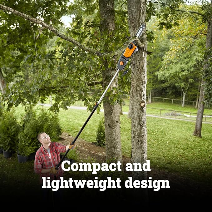 WORX Pole Saw, 8 Amp 10" Electric Pole Saw, Up to 10 ft., 28 ft/s chain speed