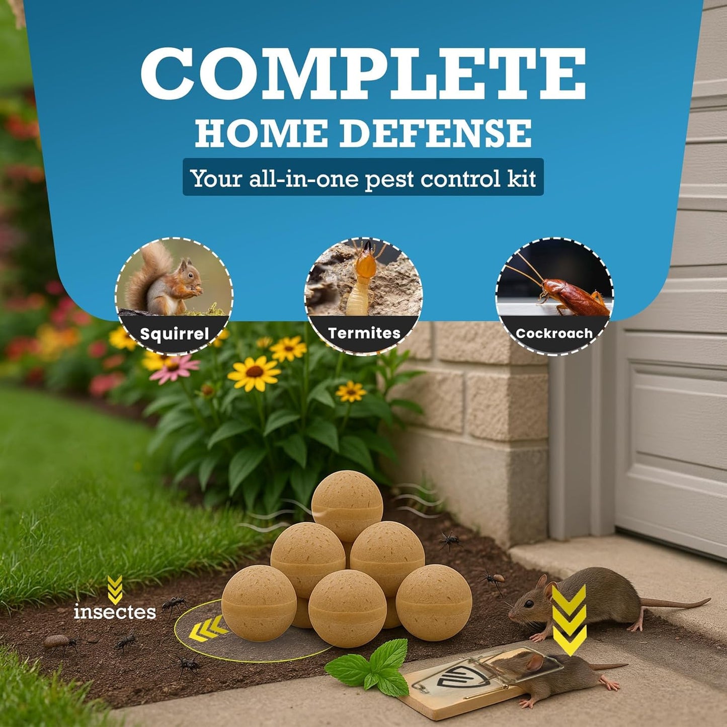 Rodent Repellent Balls – 24-Pack + 1 Trap – Powerful Natural Pest Control for Mice, Rats, Squirrels – Long-Lasting Indoor Protection, Child & Pet Safe