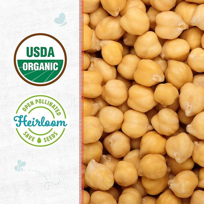 Back to the Roots 100% Organic Heirloom Seeds - Garbanzo Bean Chickpea Value Pack (16.8g Total)