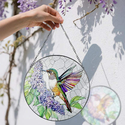 Stained Glass Window Hanging, 8 Inch Hummingbird Sun Catchers, Stained Glass Suncatcher, Window Decor, Gifts for Mothers Day, Birthday, Christmas, Hummingbird Gifts, Gift for Women Mom and Grandma