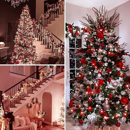 Upgraded Connectable 200 LED String Lights Indoor Outdoor, 66FT Red and White Christmas Lights Waterproof, 13 Modes Twinkle Fairy Lights Plug in Clear Wire for Christmas Tree, Bedroom, Classroom Decor