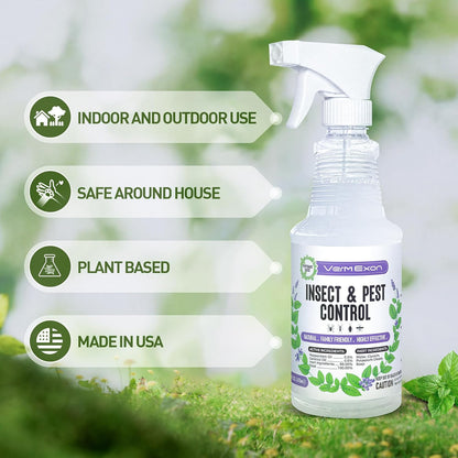Peppermint Oil Insect & Pest Control Spray – 16oz Natural Plant-Based Bug Killer for Spiders, Ants, Flies, and Other Insects, Safe for Home & Kitchen Use