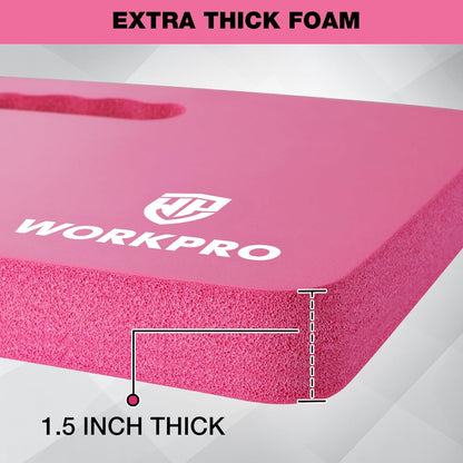 WORKPRO Extra Thick Kneeling Pad, 2-Pack, Soft Foam Cushioning for Knee, Large Foam Kneeler Mat for Gardening, Bathing Baby, Workout Supplies, 17.5 x 11 x 1.5 in, Pink