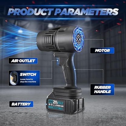 Saker Cordless Leaf Blower Portable Dust Cleaner Handheld Lightweight Blowers 180000 RPM with Adjustable Speed for Patio Cleaning, Drying,Camping Gifts 2 Batteries BF170 Black