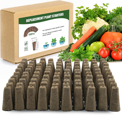 100pcs Grow Sponges Seed Starter Pods, Indoor Plants Hydroponics Supplies Compatible with QYO, LYKO,Idoo Hydroponics Growing System(Square)