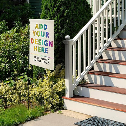 Custom Garden Flag for Outdoor Personalized Yard Flags Decor Customized Flag Add Your Own Picture Text House Lawn Banner Double Sided Home Wall Decoration 12.5x18 28x40
