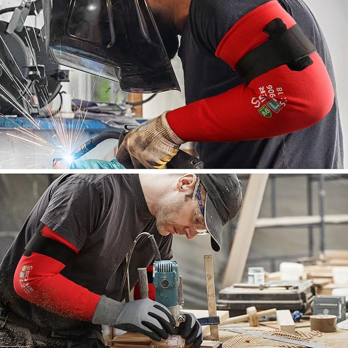 Schwer AIR-SKIN Arm Sleeves for Men & Women S906, ANSI A6 Cut Resistant Arm Protectors for High Risk Work, Non-PFAS, UPF50+ UV Protection Cooling Gardening Sleeves for Farming, Lightweight, Breathable