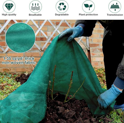 NNG 10x10ft Plant Covers Freeze Protection Frost Blankets 1.35oz/yd² Non-Woven Fabric Floating Row Cover Plant Blanket Protector Garden Winterize for Winter Outdoor Plants,Vegetables