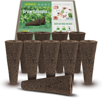 120 Pack Hydroponic Grow Sponges - Compatible with AeroGarden, Seed Starter Sponges with Pre-Cut Holes for Indoor Garden System, Aeroponics, Herbs & Vegetables (No Soil Needed)