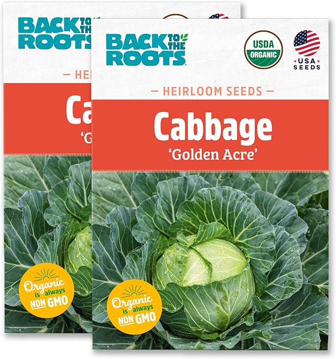 Back to The Roots 100% Organic Heirloom Seeds - Cabbage Value Pack (280mg Total)