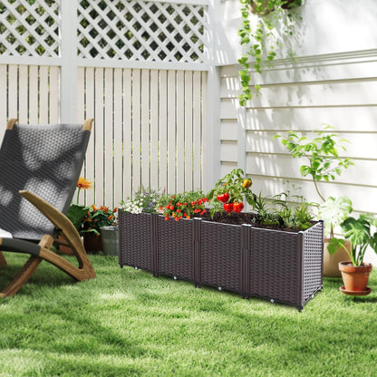 Raised Garden Bed, Planters for Outdoor Plants Raised Beds for Gardening, Plastic Planter Raised Beds for Planting Outdoor Plant Vegetables, Flowers, Fruits and Plants, 63"(L) x 15.7"(W) x 20.4"(H)