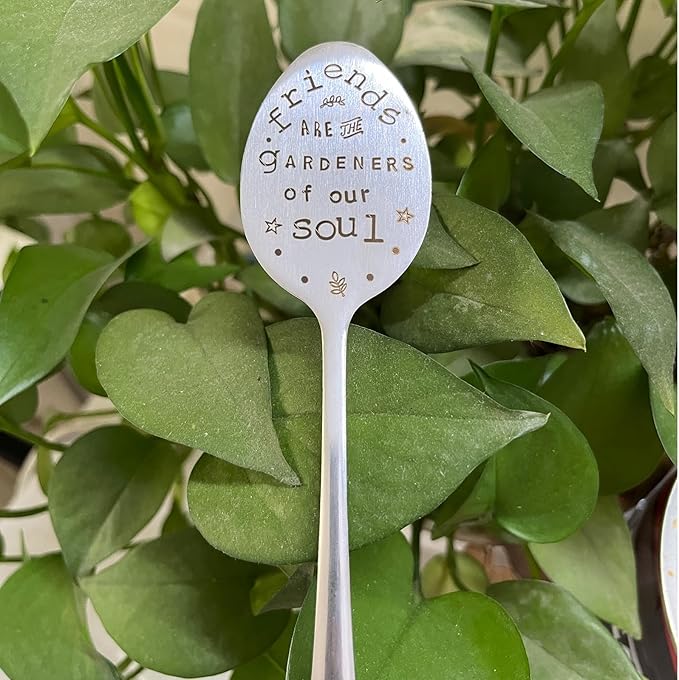 Garden Plant Marker Friendship Gift for Women Gardeners, Plant Stake Label Sign Tag Gardening Gifts for Woman Plant Lovers, Metal Garden Decoration (Gardener of Our Soul)