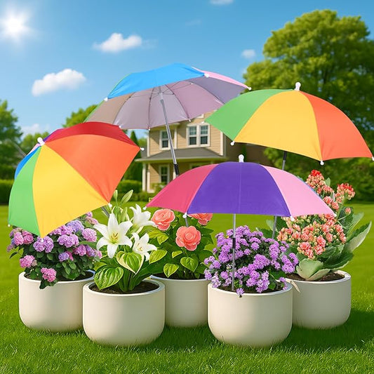 Plant Umbrellas for Outdoor Plants, 4 Pack Plant Shade Umbrella with Adjustable Height, Sun Protection Shade Cloth for Potted Plants, Flowers & Garden Beds, Patio Balcony Lawn
