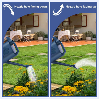 2 Gallon Watering Can for Indoor Plants, Garden Watering Cans for Outdoor Plant House Flower, Modern Plant Watering Can Large Long Spout with Sprinkler Head