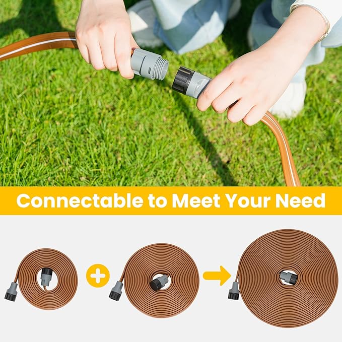 LINEX Sprinkler Soaker Hose 20 ft for Garden, Watering Hose with Holes, High-Efficiency Sprinklers System for Lawn and Garden with Staples