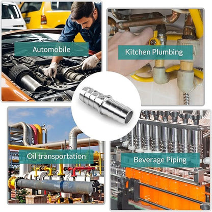 5/8" Hose Barb Splice Coupler Repair Fitting Aluminum Adapter 2Pcs