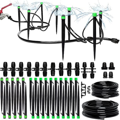 CARPATHEN Adjustable Premium Complete Drip Irrigation System Kit for Garden, Raised Beds with Drip Emitters, 5/16" and 1/4" Irrigation Tubing and Barbed Fittings