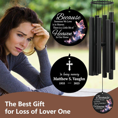 Personalized 36" Memorial Wind Chimes, Bereavement Gift to Honor a Loved One's Remembrance, Sympathy Gift for Loss of Mother Father Husband, for Outdoor Garden