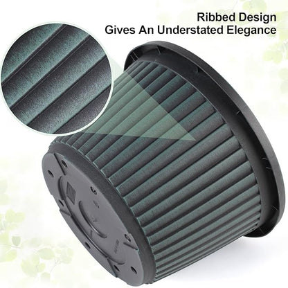 Planter-Pots-for-Plants-Indoor-Outdoor, 4 Pack 10 Inch Plastic Flower Pots with Saucer & Drainage Holes, Modern Garden Planters for Planting Medium Large Plants，Decorative Resin Garden Pots