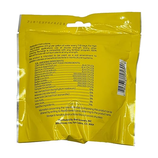 Real Growers Recharge - Mycorrhizae Instant Compost Tea/Soil Microbes for Plant Growth - 8oz