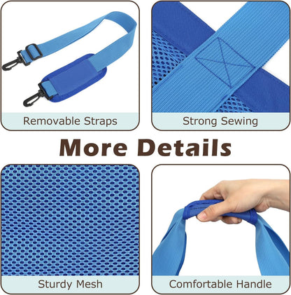 Mesh Beach Bag, Large Beach Tote with Zipper Pocket for Family Pool Bag for Toys & Vacation Essentials