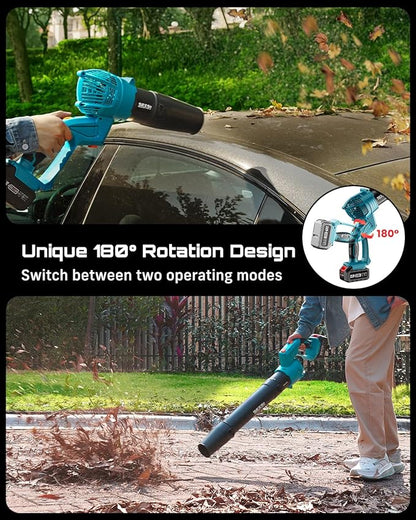 SEESII Electric String Trimmer and Leaf Blower Combo Kit, 3 in 1 Cordless Weed Wacker Grass Eater with 1.3"/2.1" Height, Battery 12" Lawn Mower & Rotary Handheld Blower with 5-Speed for Yard Lawn