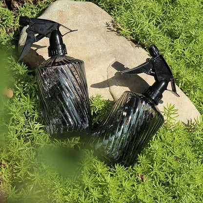 OFFIDIX Fine Mist Plant Mister,Handheld Pressure Glass Spray Bottles,0.45L/15.22oz Watering Can with Adjustable Nozzle for Outdoor Indoor Gardening and Cleaning Work(Diagonal Light Green)