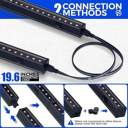 Barrina T5 Grow Light, LED Grow Lights with Black Cover, Full Spectrum Grow Light Strips, 1ft Pinkish White Plant Lights for Indoor Plants, Greenhouses, Plant Displays, Linkable Design, 8 Packs