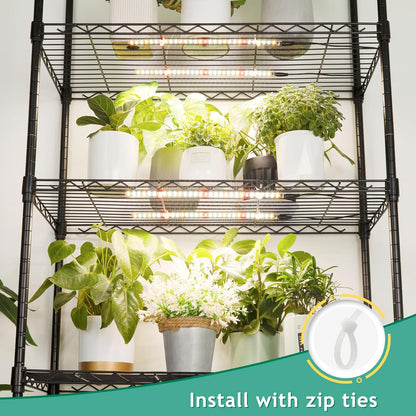 LBW Full Spectrum Grow Light Strip - Indoor Plant Grow Lights with 10 Brightness Levels & Timer (4/8/12 Hours), 480 LED Grow Lights, 2 Pack