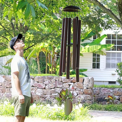 ASTARIN Extra Large Wind Chimes Outside, 2.4in Tubes Metal Handcrafted WindChimes with Deep Tone, Harmonic Deep Sound Outdoor Chimes,Outdoor Bass Bell Chime for Patio,Garden Yard Decoration,78" Bronze