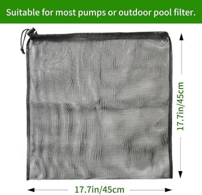 17.7" x17.7" Pond Pump Cover Filter Bag, Black Media Bag Large Pump Mesh Bag for Outdoor Water Ponds Filters, Water Filter Pump, Outdoor Ponds, Garden, Swimming Pool (1, 17.7" x17.7")